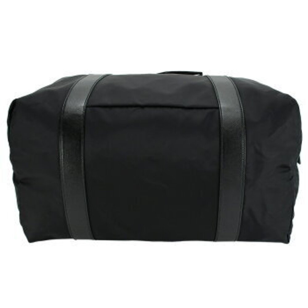 Prada leather bag travel duffel Boston triangle Saffiano black logo - Picture 6 of 6